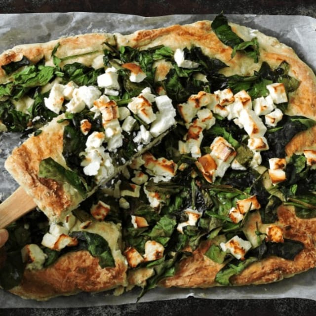 Spinach Artichoke Pizza.